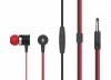 Celebrat Stereo Earphones with Microphone and Flat Cable for Android/iOs Devices Red/Black S50-R
